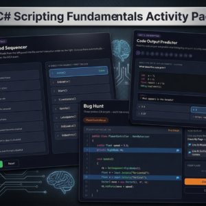 Unity C# Scripting Fundamentals — Interactive Activity Pack (3 Activities)